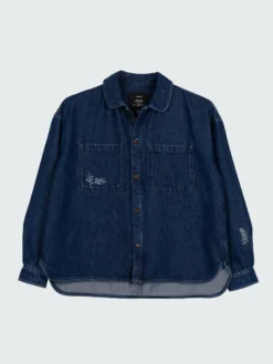 Women's Floral Marine Denim Shirt